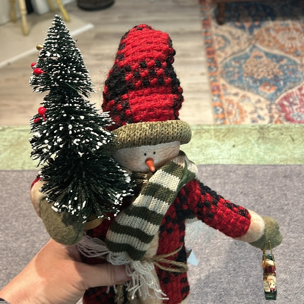 Cloth Santa Snowman with Tree - standing leaner - Picture 2 of 5